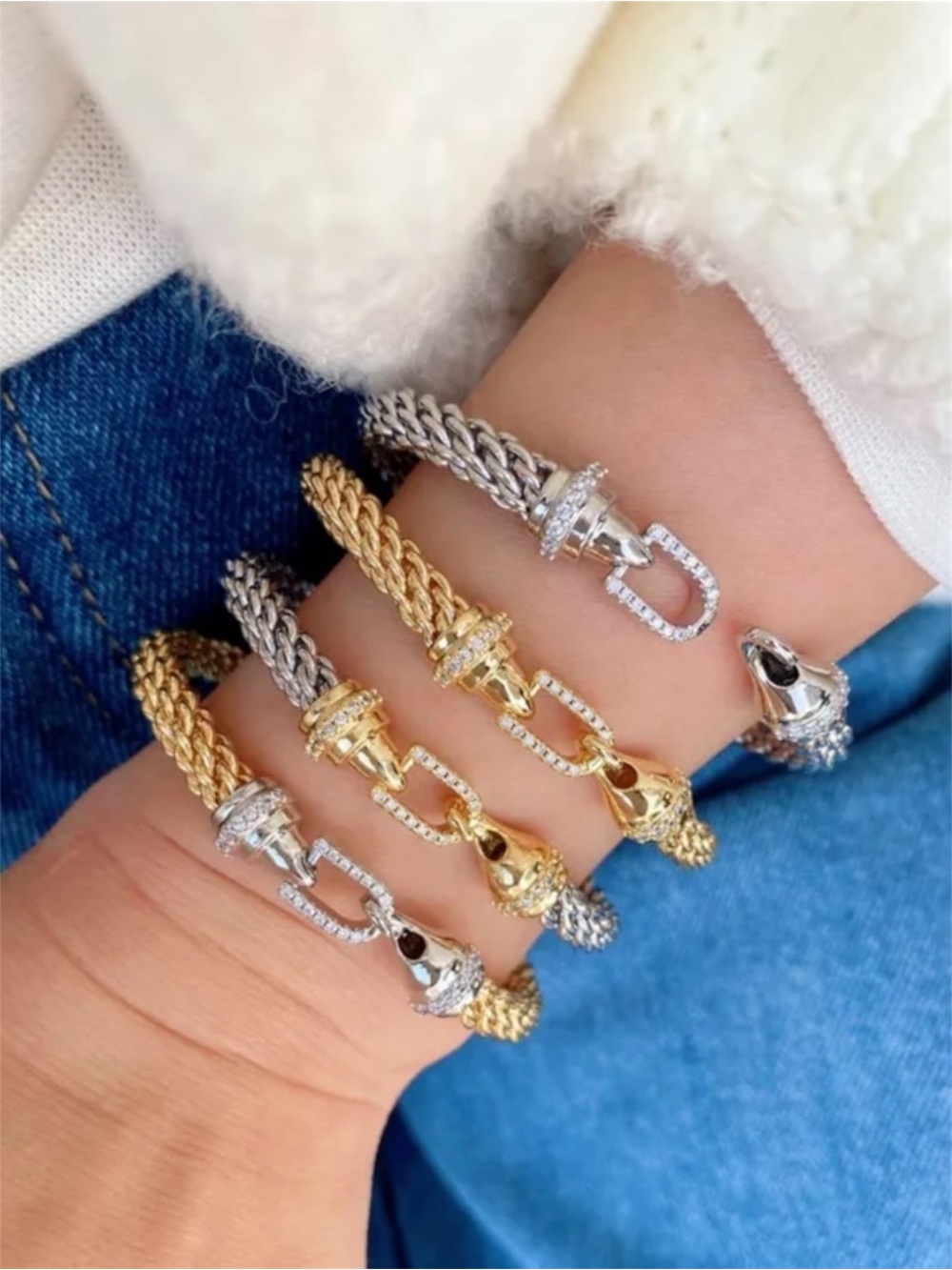 Twisted Rope Buckle Bracelet Gold Plated NWT - Picture 2 of 6
